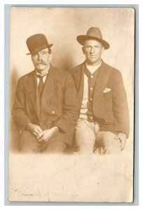 Vintage 1920's RPPC Postcard - Portrait of Handsome Men in Duluth, Minnesota