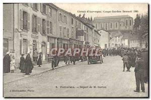 Postcard Old Cars Tour d & # 39Auvergne Gordon Bennett cup 1905 Pontaumur Tra...