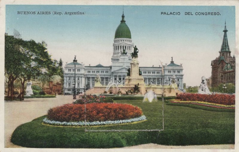 Buenos Aires Palacio Del Congresso Folding Novelty Mailing Postcard