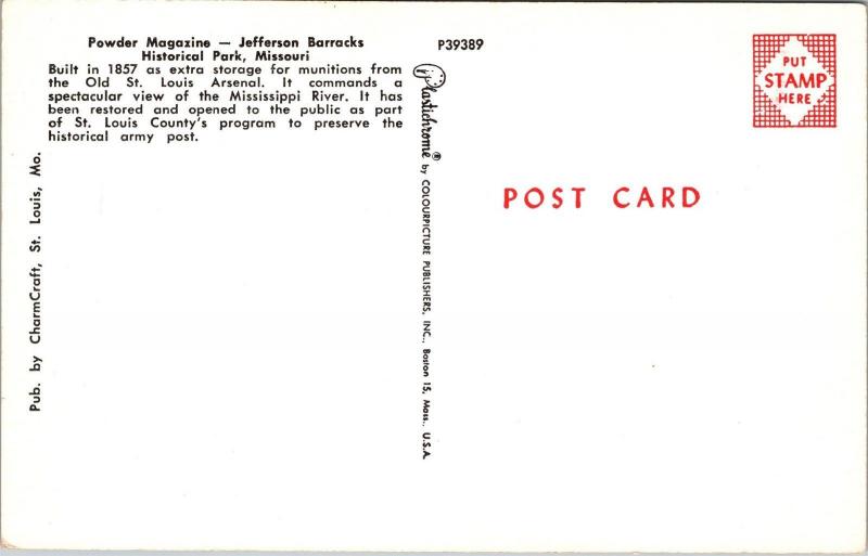 Powder Magazine, Jefferson Barracks Historical Park, MO Vintage Postcard I19