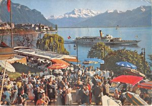 US41 postcard Switzerland April in Montreux Dents-du-Midi