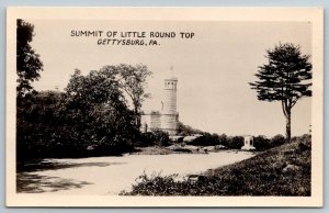RPPC Real Photo Postcard - Summit of Little Round Top - Gettysburg - Civil War