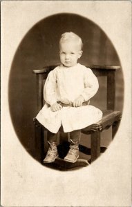 RPPC Sweet Boy Face of Innocence Eugene b1911 Real Photo Postcard V8