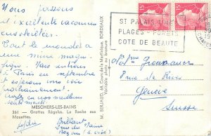 France Postcard Mescheres les Bains Cave great view