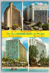 Outrigger Hotels   Waikiki  Hawaii Postcard