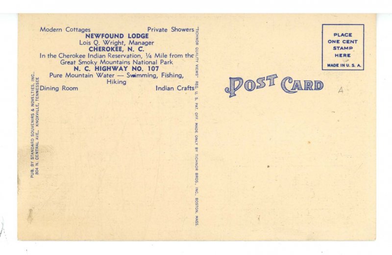 NC - Cherokee. Newfound Lodge, Dining & Esso Gas Station