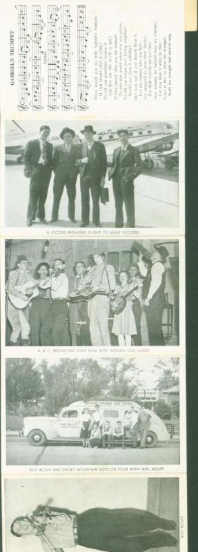 NASHVILLE TN ROY ACUFF FOLIO~WSM GRAND OLE OPRY~MUSIC~WORD PHOTOS PCRD FLDR 1939