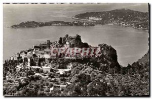 Old Postcard Eze Village General view at the bottom Cap Ferrat