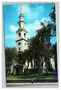 Vintage 1960's Postcard First Baptist Church & Garden Providence Rhode Island