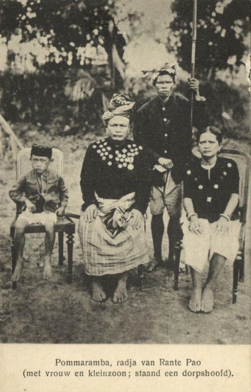 indonesia, CELEBES, Radja Pommaramba of Rante Pao with Wife (1910s) Postcard
