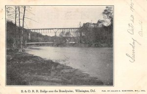 Wilmington Delaware B and O Railroad Bridge Brandywine Vintage Postcard AA30290