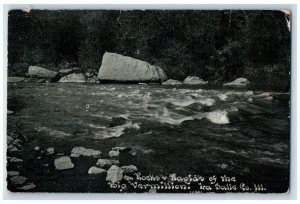 c1910 Rocks & Rapids of the Big Vermillion La Salle Co Illinois IL Postcard