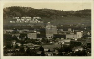Rapid City SD Alex Johnson Hotel General View c1920s-30s Real Photo Postcard