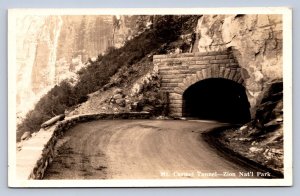 J95/ Zion National Park Utah RPPC Postcard c1910 Mt Carmel Tunnel Road 68