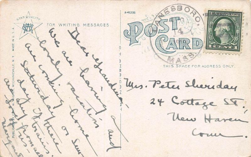 Greetings from Pittsfield, Massachusetts, Early Postcard, Used in 1919