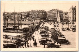 VINTAGE POSTCARD THE URBAN TRANSPORTATION HUB AT MARSEILLES FRANCE c. 1930