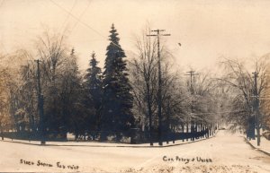 RPPC Titusville PA Corner Perry Union Streets Real Photo Postcard Pennsylvania
