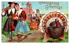 Thanksgiving , Pilgrims, Turkey on Leash