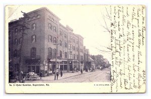 Hotel Hamilton Hagerstown Md. Maryland c1905 Postcard Horse & Buggy