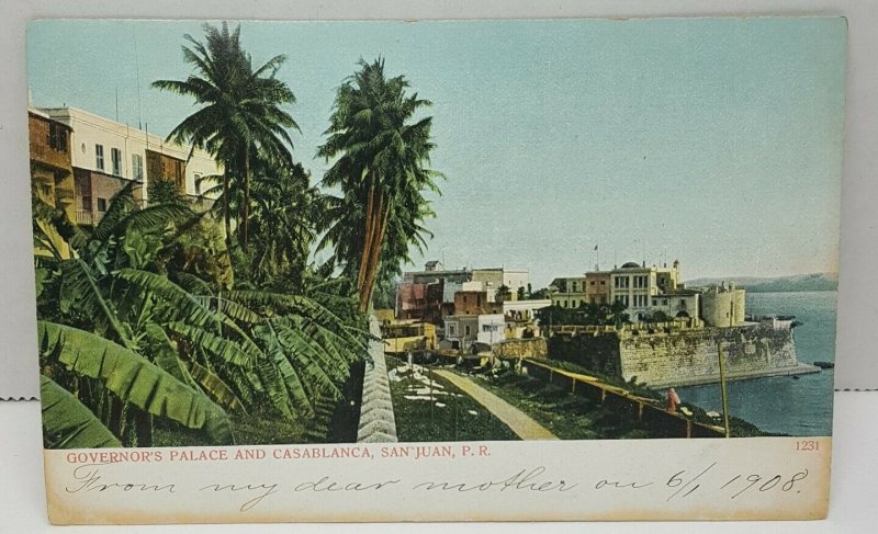 Governor's Palace Casablanca San Juan Puerto Rico Vintage Postcard