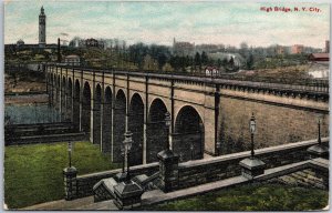 VINTAGE POSTCARD VIEW OF HIGH BRIDGE NEW YORK CITY MAILED BROOKLYN 1913