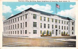 ROCK ISLAND, IL Illinois  SUPREME OFFICE BLDG, Royal Neighbors  c1920's Postcard