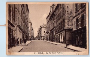 Brest Finistere,Brittany France Postcard Louis Pasteur Street 1936 Posted