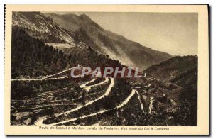 Old Postcard Menton Route Sospel Menton has Laceet Fontanin View from Col Cas...