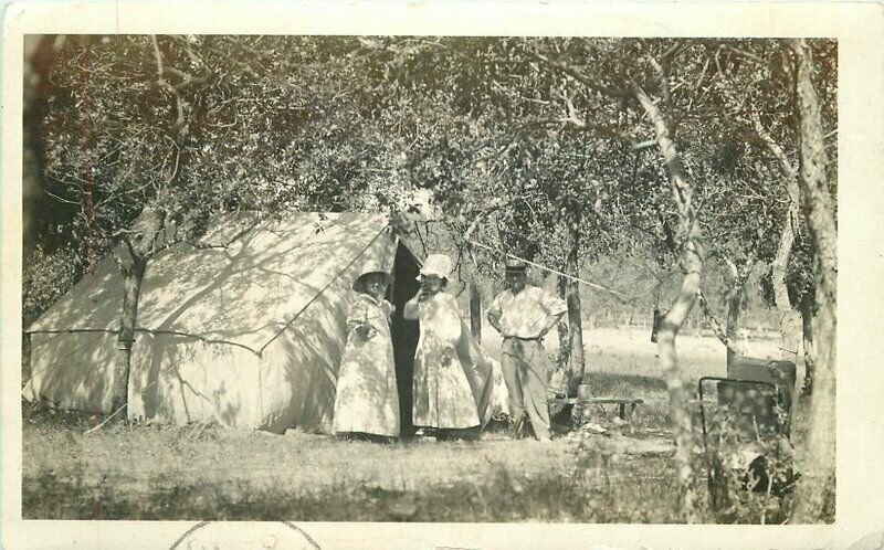 Nebraska Oxford Outdoor Tent Camping life 1911 RPPC Photo Postcard 22-2693