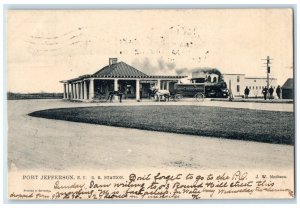 1905 Port Jefferson New York NY, RR Depot Train Station Tuck's Antique Postcard