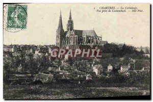 Old Postcard Chartres The Cathedral View Taking Cachemback