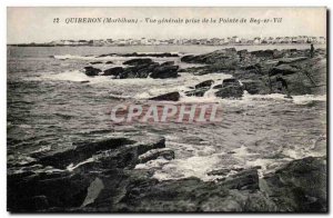 Quiberon Old Postcard General view taken from the tip of Berg er Vil