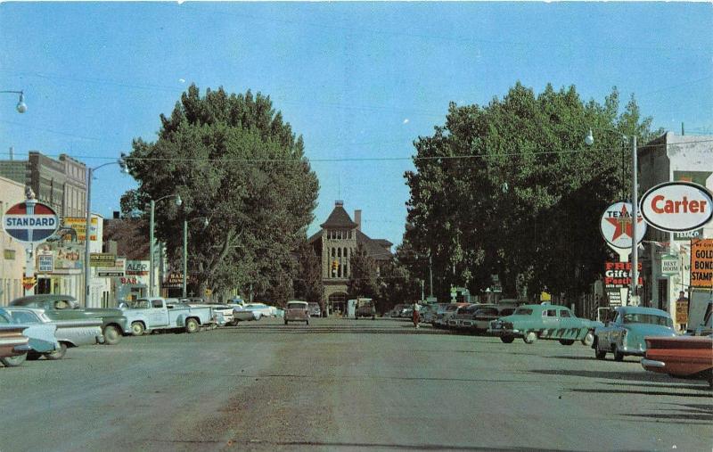 B59/ Choteau Montana Mt Postcard Chrome Main Gas Station Glacier National Park