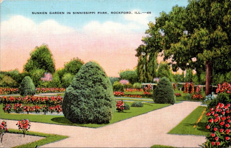Illinois Rockford Sinnissippi Park Sunken Garden