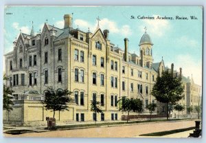 Racine Wisconsin Postcard St. Catherines Academy Exterior c1909 Vintage Antique