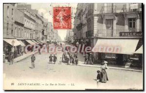 Postcard Old Saint Nazaire La Rue de Nantes