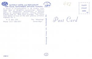 Ontario  Gananoque   Gateway Motel and restaurant