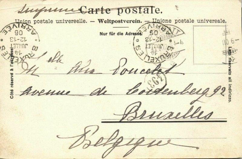 switzerland, GORNERGRAT, Station Kulm Hotel, Train (1906) Postcard