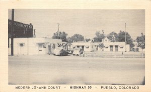 J12/ Pueblo Colorado Postcard c1940s Modern Jo Ann Court Motel  124