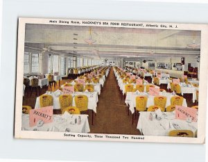 Postcard Main Dining Room, Hackney's Sea Food Restaurant, Atlantic City, N. J.