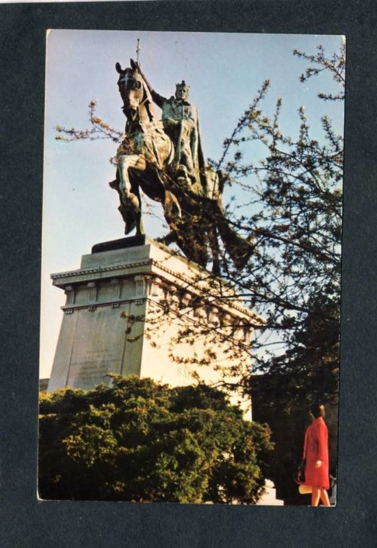 MO Statue Saint St Louis Art Museum France King IX Missouri Postcard