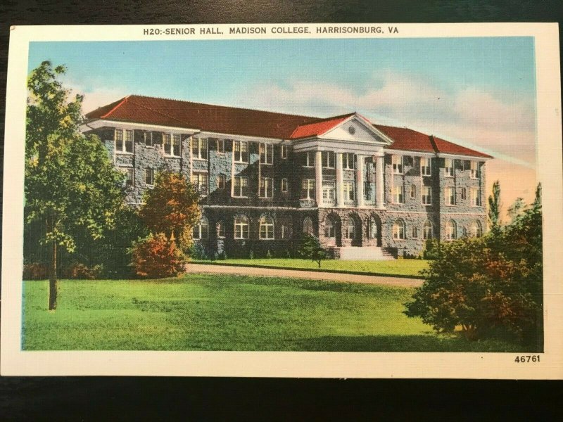 Vintage Postcard>1930-1945>Madison College>Senior Hall>Harrisonburg>Va.