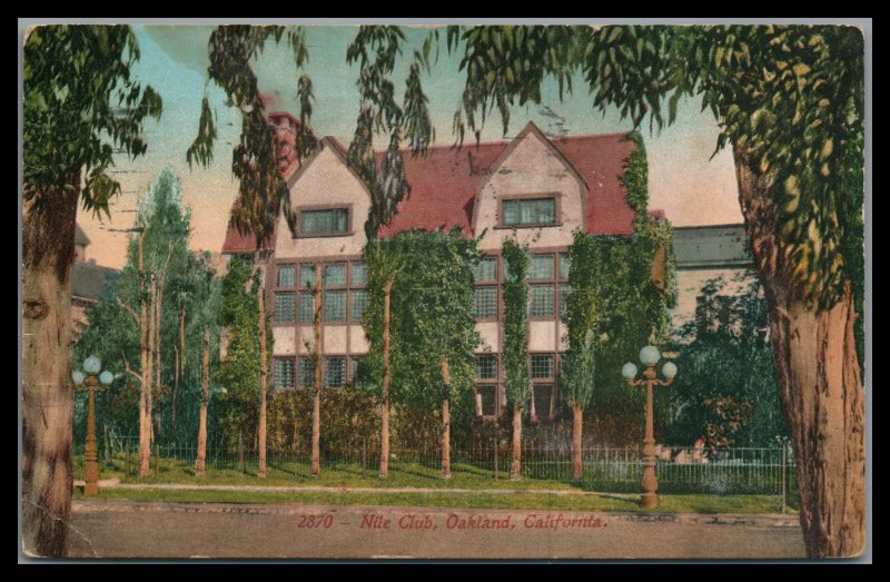 California Nile Club Oakland 1924 Vintage Postcard PC used to Dayton Washington 