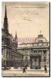 Postcard Old Paris Palais de Justice and Holy Chapel