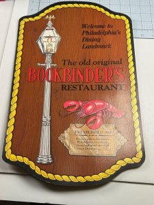 Vintage Restaurant Menu Original Bookbinder's Philadelphia PA