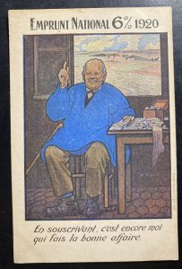 Mint France Advertising Picture Postcard 1920 National loan Bank 6%