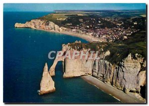 Modern Postcard La Cote Normande Etretat Seine Ms L'Aiguille the Porte d'Aval...