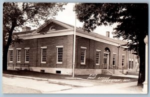 Edgerton Wisconsin WI Postcard RPPC Photo Post Office Building c1940's Vintage