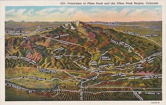 Colorado Pikes Peak Region Panorama Of Pikes Peakeak Region