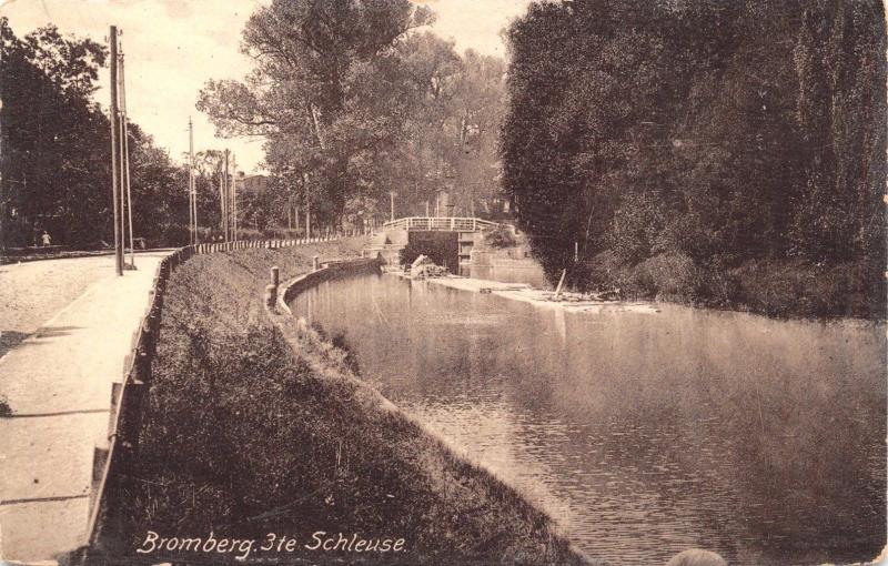 Bromberg 3te Schleuse Bydgoszcz Canal ~Poland Photo Postcard